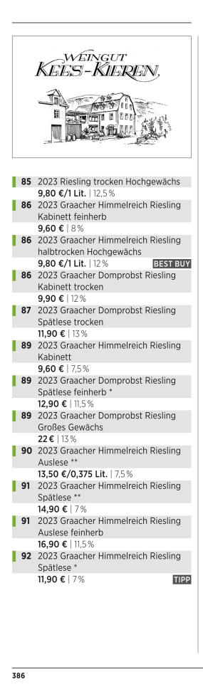 Bucheintrag Kees-Kieren Vinum Weinguide 2025 Seite 2