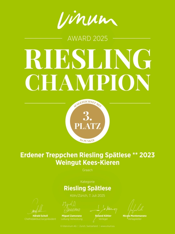 3. Platz Riesling Champion
